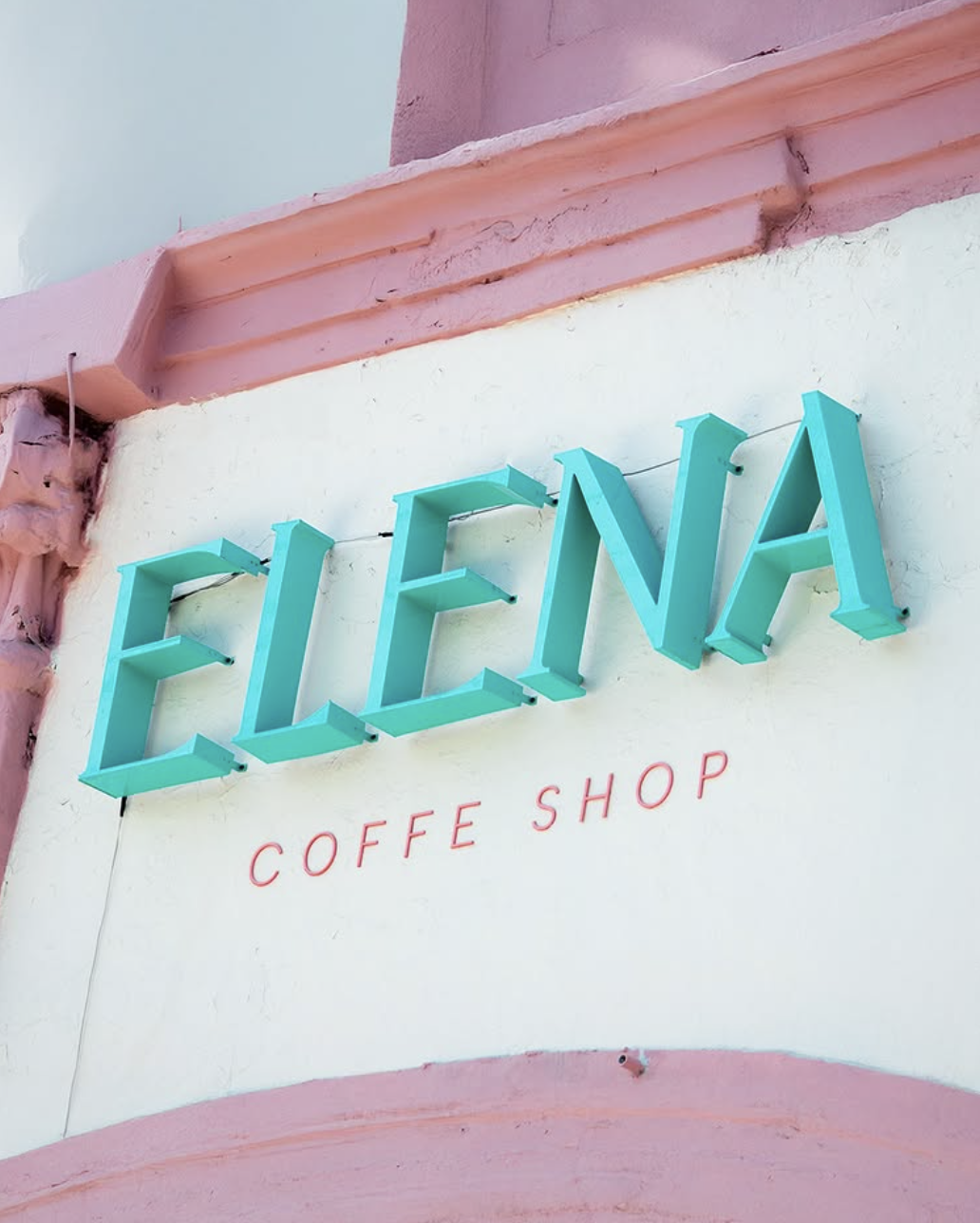 Elena Coffee Shop Signage